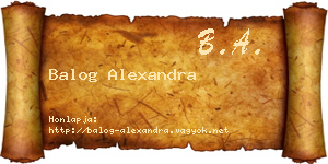 Balog Alexandra névjegykártya