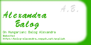 alexandra balog business card